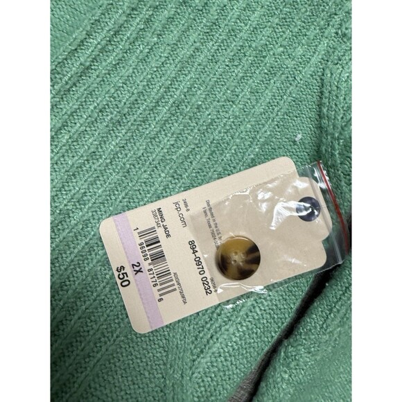 NEW St Johns Bay Henley Sweater Womens 2XL Green V Neck Buttons NWT - Picture 6 of 8